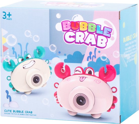 Ariko Bellenblaas Camera in vorm van een Krab - Zeepbel Machine Krab - inclusief 2 potjes bellenblaas en 3 AA batterijen