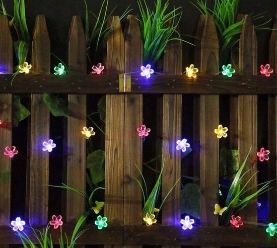 Ariko Solar Flower Tuin Verlichting - 7M - 50 LED MULTICOLOR - met zonnepaneel - waterdicht - 8 instellingen