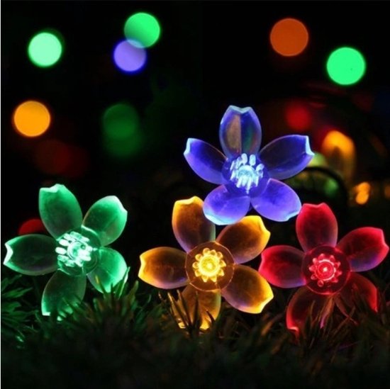 Ariko Solar Flower Tuin Verlichting - 7M - 50 LED MULTICOLOR - met zonnepaneel - waterdicht - 8 instellingen