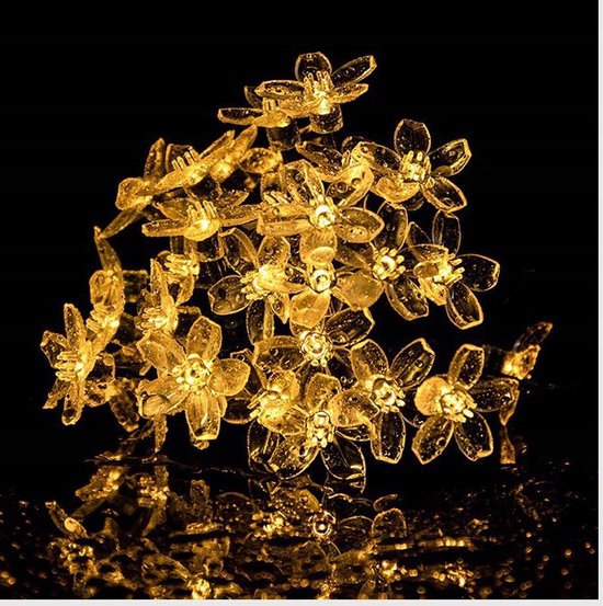 Ariko Solar Flower Tuin Verlichting - 7M - 50 LED WARM-WIT - met zonnepaneel - waterdicht - 8 instellingen
