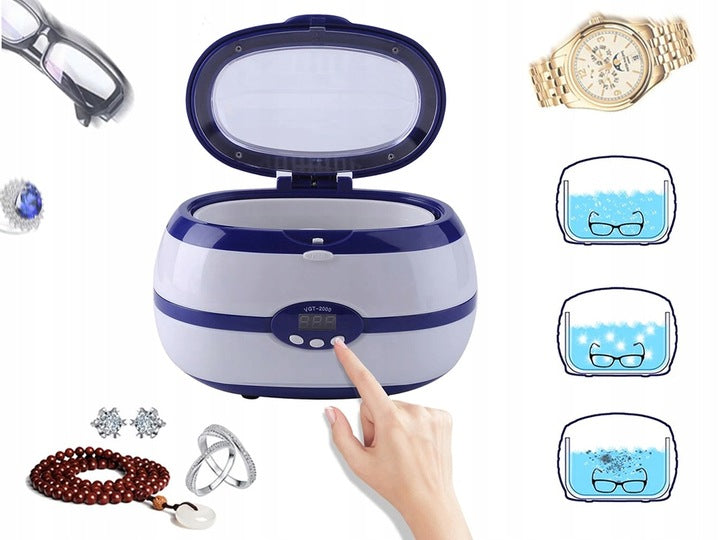 Ariko Professional Ultrasoon Reiniger - Reinigingsapparaat - Ultrasoonbad - Ultrasone Brillen reiniger - Sieraden reiniger - Horloge reiniger - Make-up kwast - Speenreiniger - Trilbad - 220V - 40Hz - Timer - 600ml - inclusief inzetmand