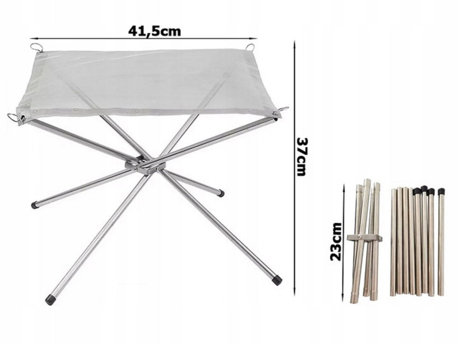 Ariko Kampvuurstandaard - Opvouwbaar RVS Rackgaas - RVS Buizen - Reistas