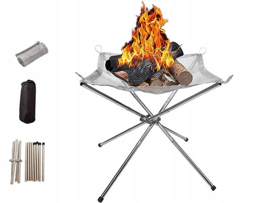 Ariko Kampvuurstandaard - Opvouwbaar RVS Rackgaas - RVS Buizen - Reistas