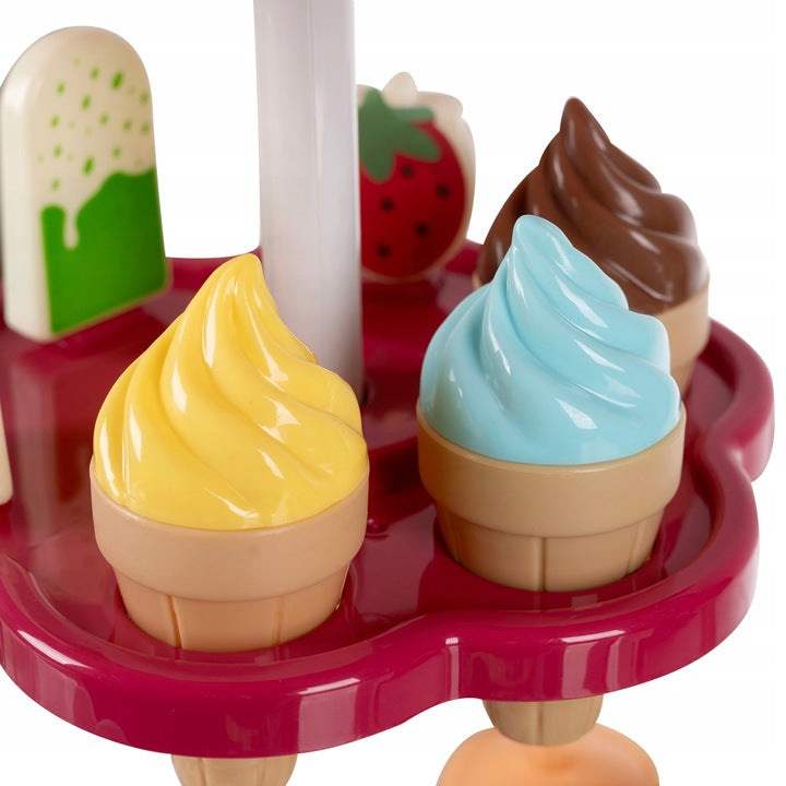 Ariko Speelgoed koffer snoepwagen winkel 36 delig - Snoep, Softijs, Lolly's en nog veel meer - handige meeneem koffer -  met licht en geluid - incl. 3 x AA batterijen