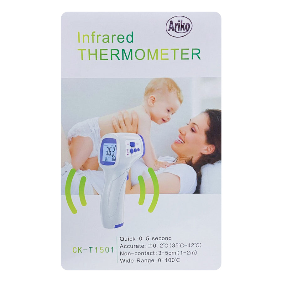 Ariko Infrarood Thermometer - Koortsthermometer - Contactloos - Voorhoofd en Lichaam Thermometer - Incl Batterijen