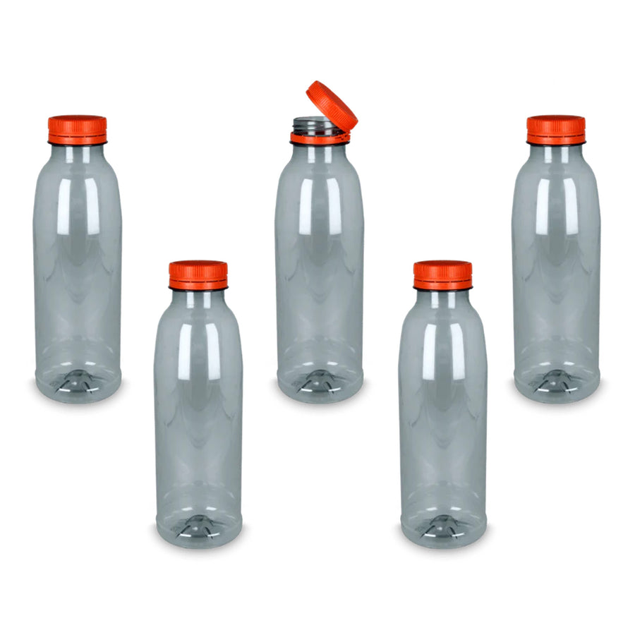 Ariko PET Fles 750cc - Met Dop - Sapfles - Navulbaar - Smoothie of Verse Sappen - Kunststof BPA Vrij - Transparant - 5 stuks