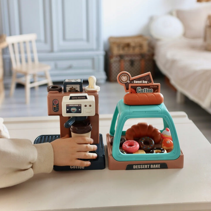 Ariko Speelgoed koffiemaker met gebaksvitrine - 40 delig - espresso machine - met water, licht en geluid - inclusief batterijen
