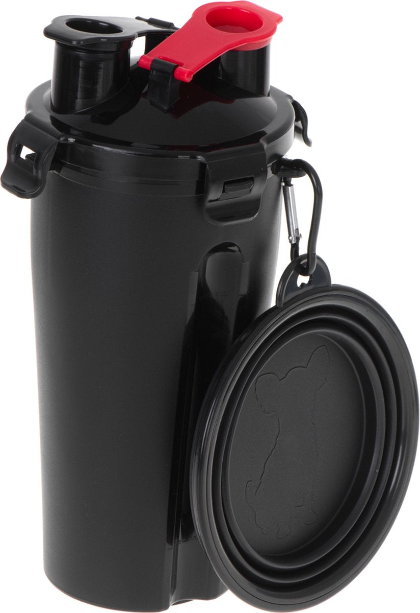 Ariko Huisdier beker voor voedsel en water - 2 in 1 beker - water en voedsel tegelijkertijd bewaren - met eet of drinkbak - makkelijk voor onderweg