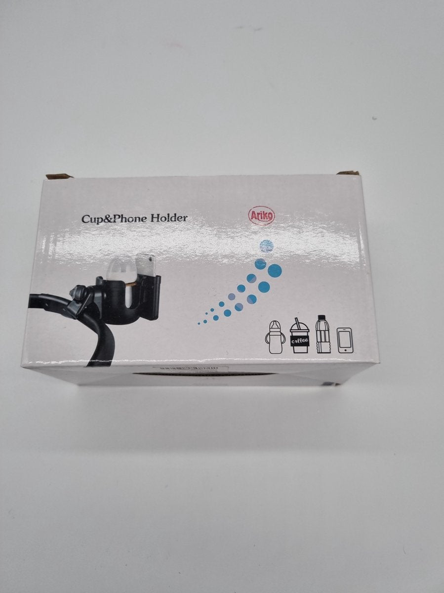 Ariko Beker Fles en Telefoonhouder voor Fiets of kinderwagen of rolstoel - Bekerhouder - Fleshouder - Telefoonhouder