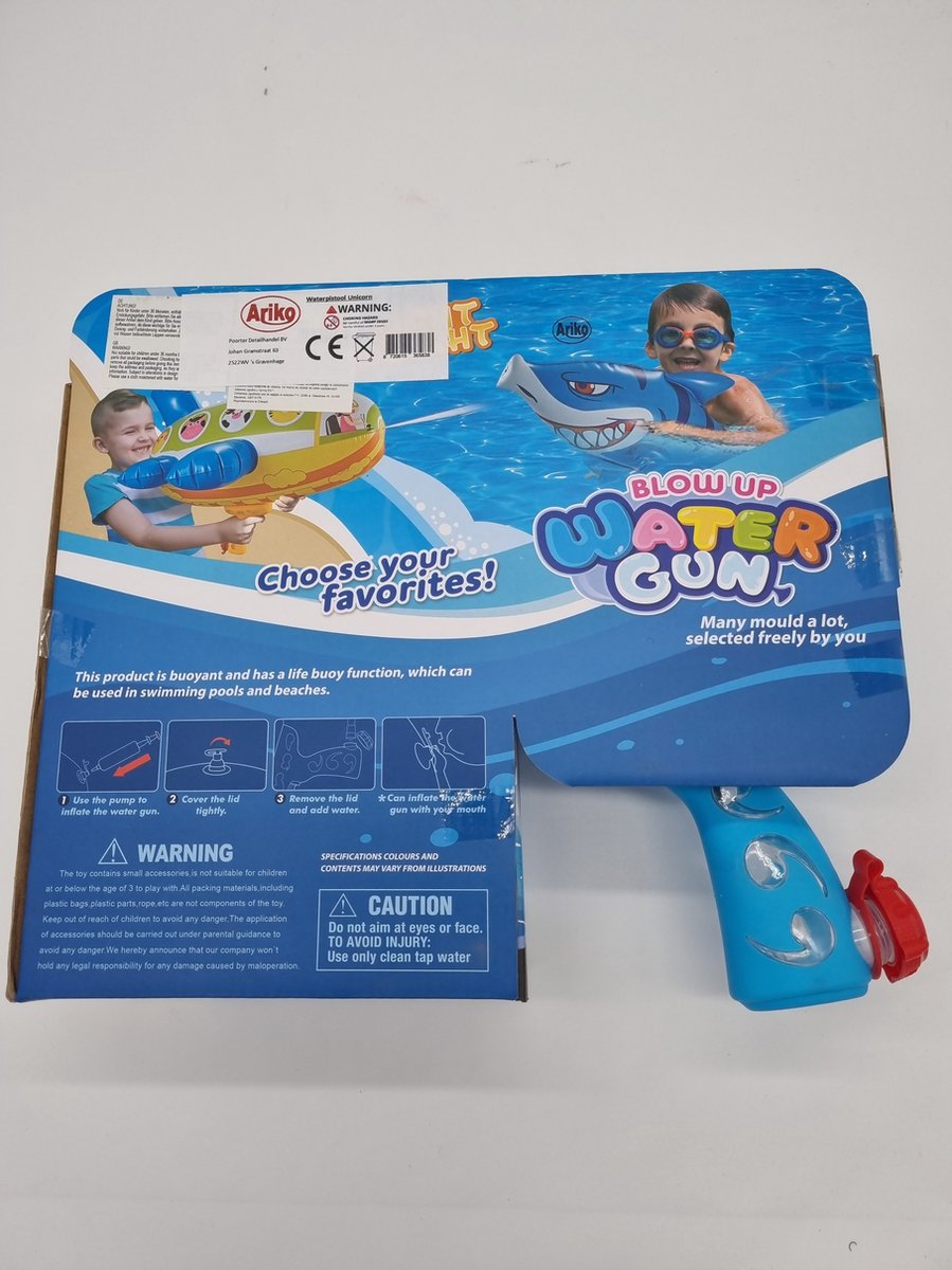 Ariko XXL Opblaasbaar Waterpistool - Eenhoorn - Unicorn - Inclusief pomp