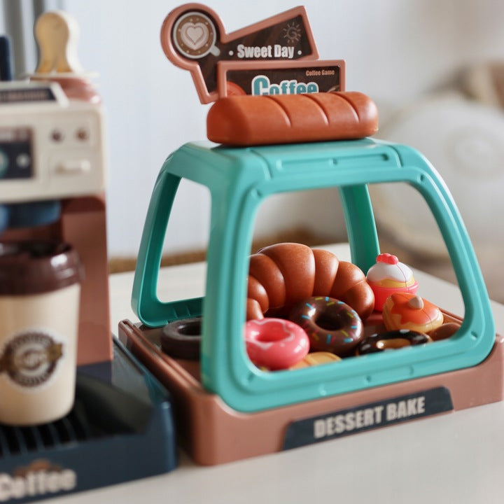 Ariko Speelgoed koffiemaker met gebaksvitrine - 40 delig - espresso machine - met water, licht en geluid - inclusief batterijen