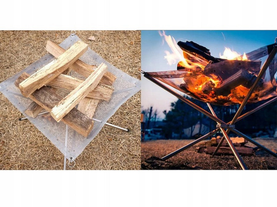 Ariko Kampvuurstandaard - Opvouwbaar RVS Rackgaas - RVS Buizen - Reistas