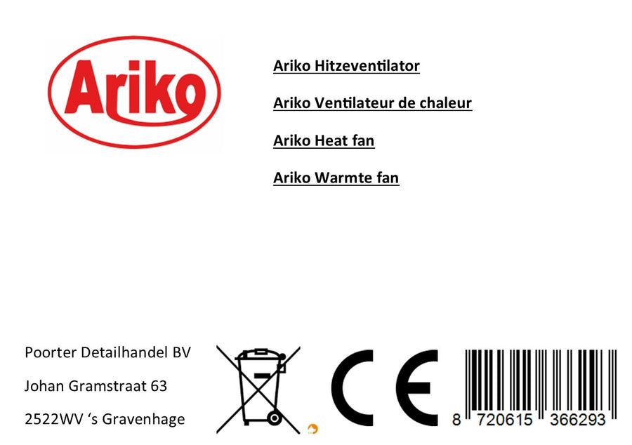 Ariko Haardventilator - Ventilator - Werkt op warmte zonder stroom tussen 60 tot 345 graden