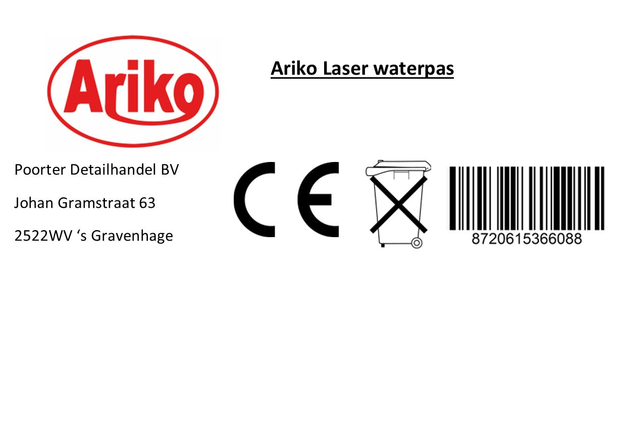 <p>Ariko Laserwaterpas met Meetlint 250cm - 15 Meter Laser - 45 Graden hoek - incl batterijen</p>