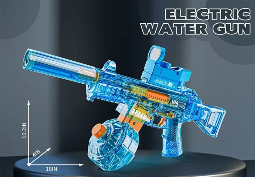 Ariko Elektrisch Waterpistool Met Accu - 10 Meter Bereik - Licht En Geluidseffecten - 350ml Tank - Blauw