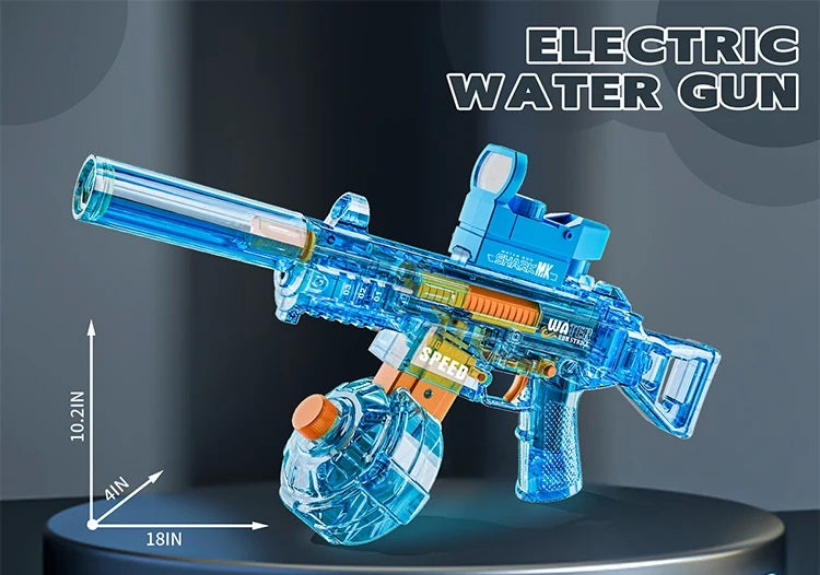 Ariko Elektrisch Waterpistool Met Accu - 10 Meter Bereik - Licht En Geluidseffecten - 350ml Tank - Blauw