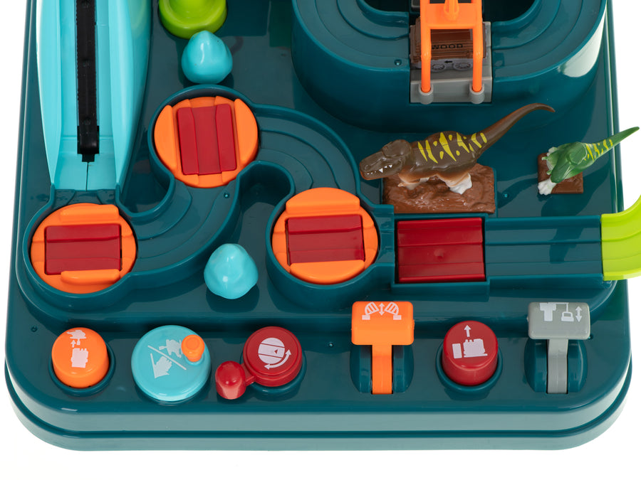 Ariko autostad dinosaurus XL - mijnwagons - 3 dinosaurussen - kraan - werkt zonder batterijen - Mechanische Racebaan