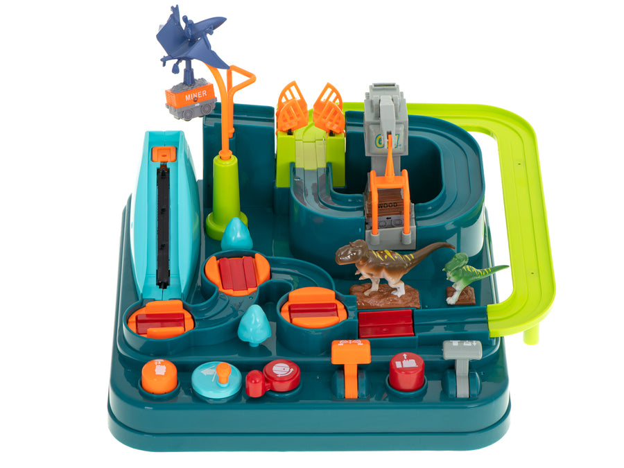 Ariko autostad dinosaurus XL - mijnwagons - 3 dinosaurussen - kraan - werkt zonder batterijen - Mechanische Racebaan