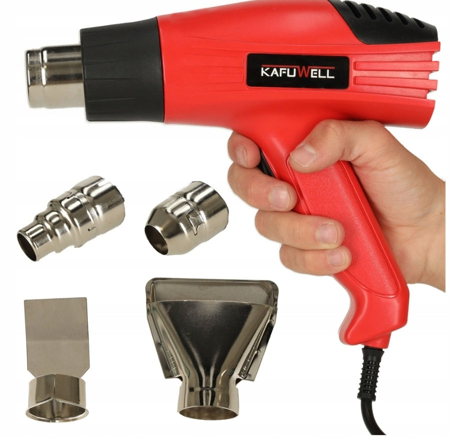 Ariko Hete Luchtpistool / Verfbrander - 1600W Twee Standen - Tot 600 Graden - 4 Opzetstukken