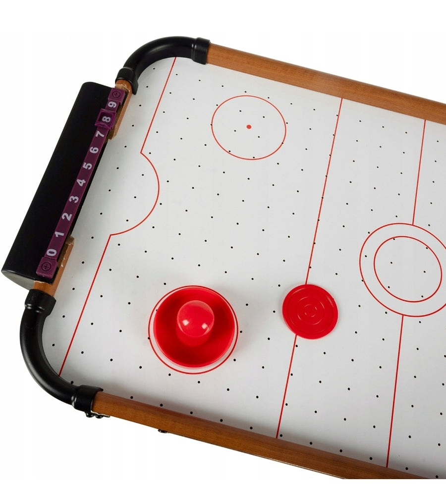 Ariko Airhockey Tafel - Krachtige Luchtventilator - 2 Pucks - 2 Bounchers - Met Scoreboard - Rood