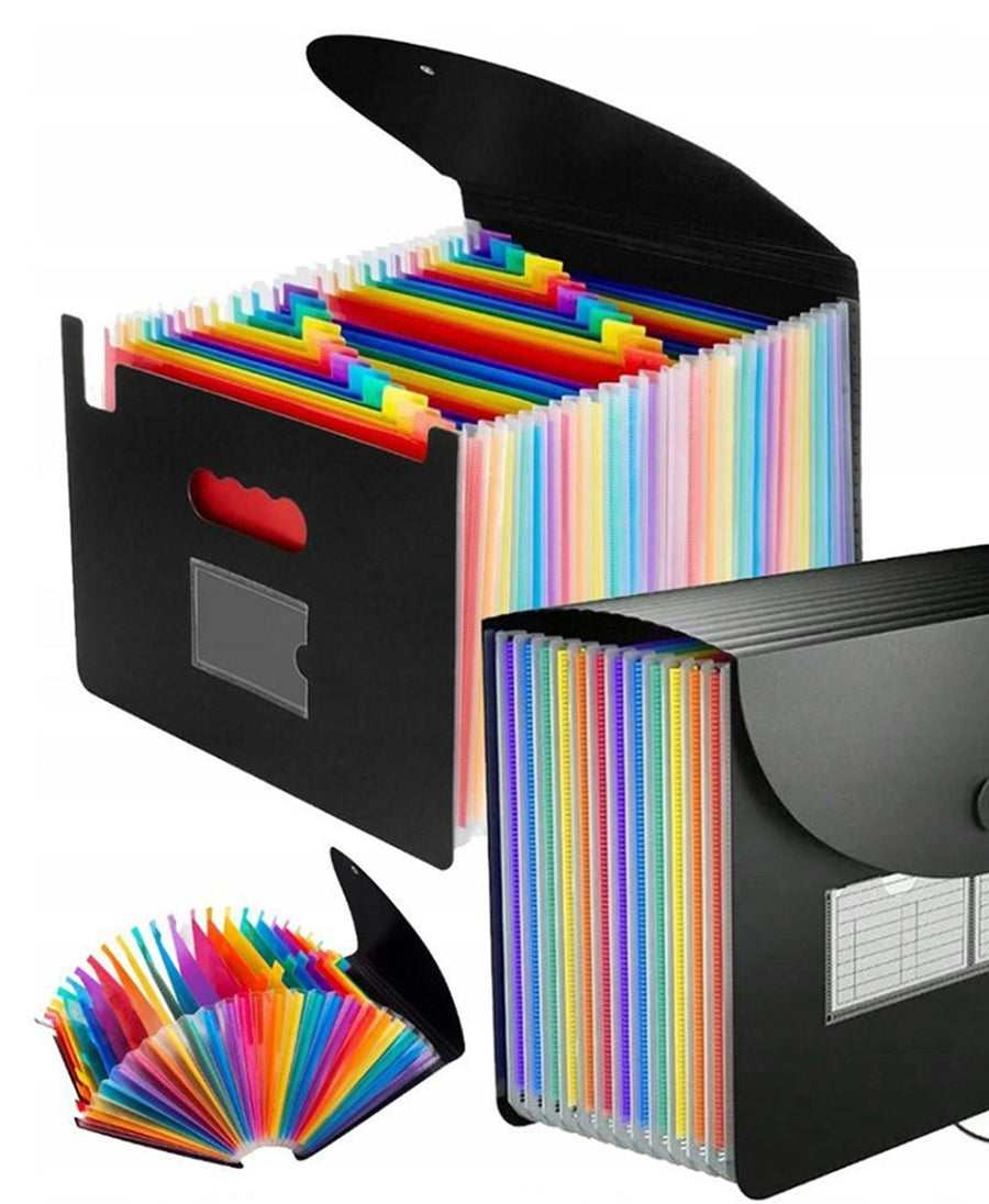 Ariko Dossiermap - 25 Vaks - Beschrijfbare Labels - Extra Stevig - Waterafstotend - Elastische Sluiting - Diverse Kleuren