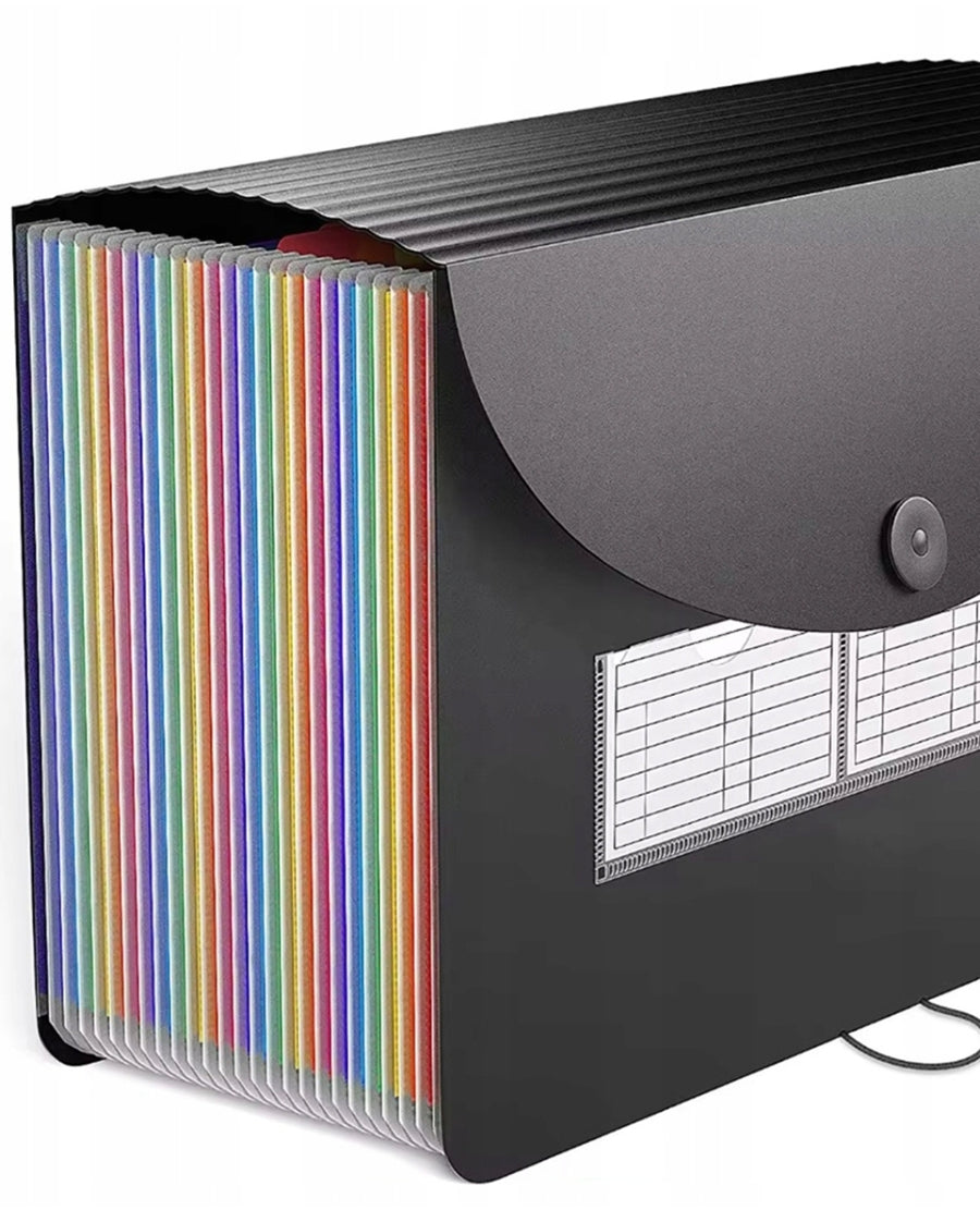 Ariko Dossiermap - 25 Vaks - Beschrijfbare Labels - Extra Stevig - Waterafstotend - Elastische Sluiting - Diverse Kleuren