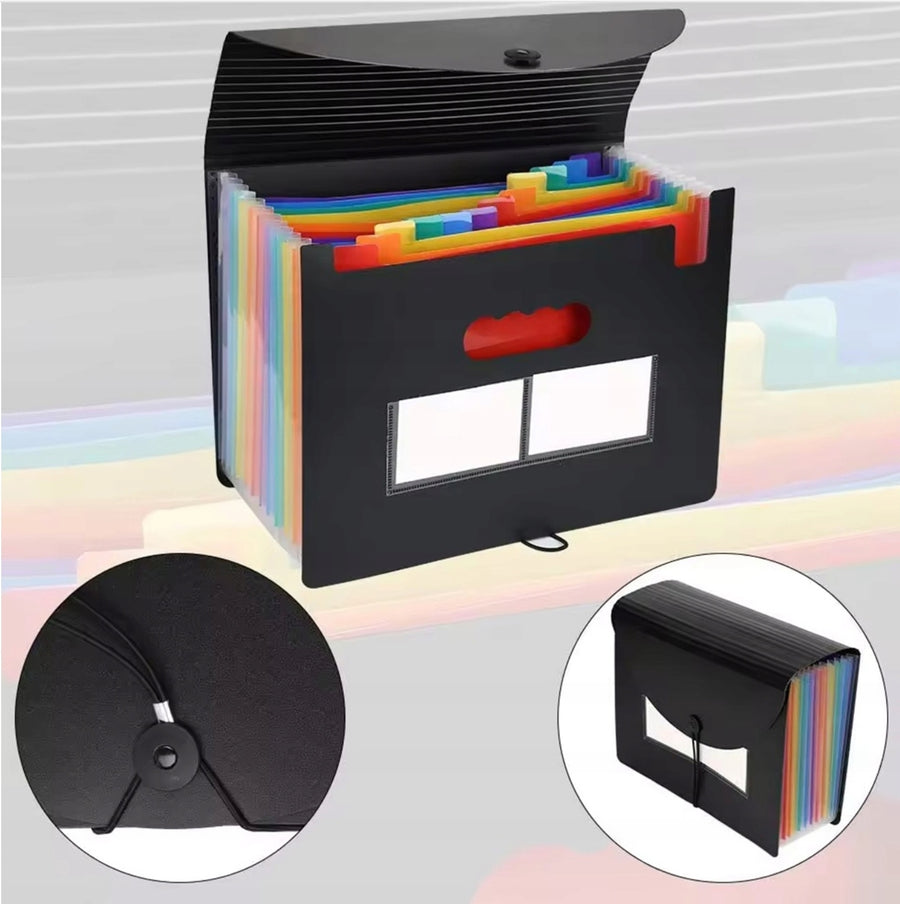 Ariko Dossiermap - 25 Vaks - Beschrijfbare Labels - Extra Stevig - Waterafstotend - Elastische Sluiting - Diverse Kleuren