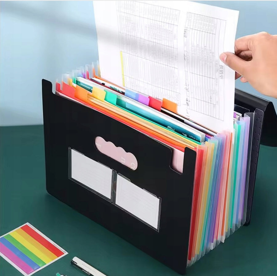 Ariko Dossiermap - 25 Vaks - Beschrijfbare Labels - Extra Stevig - Waterafstotend - Elastische Sluiting - Diverse Kleuren