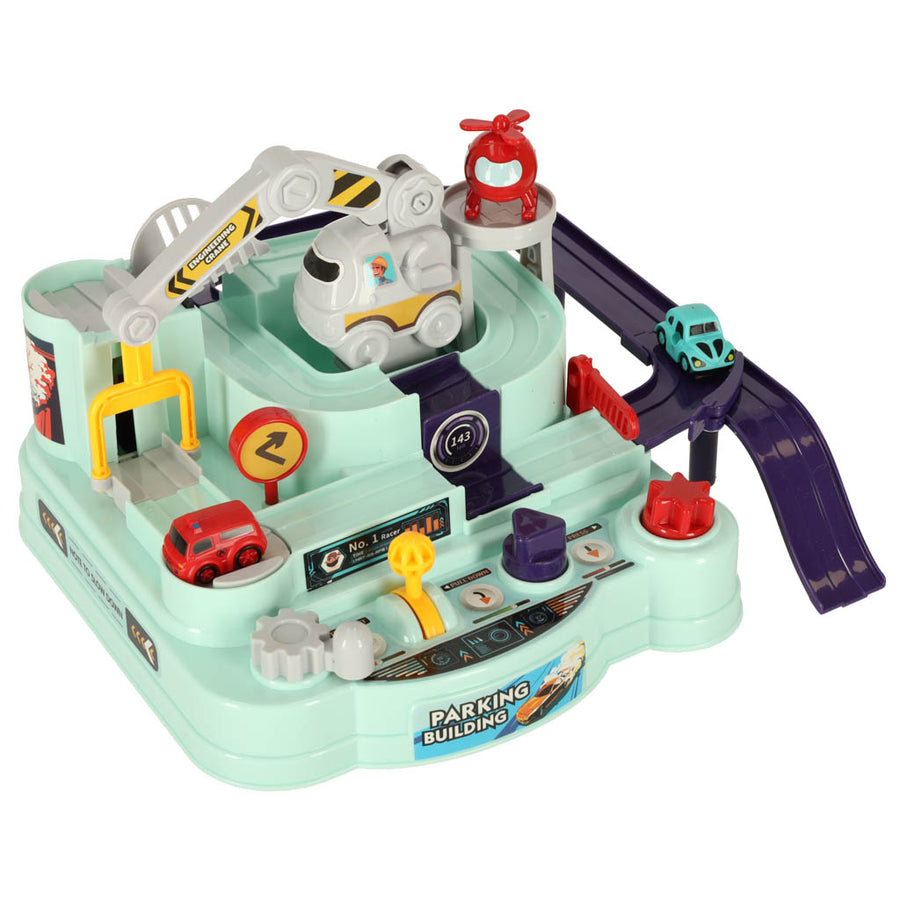 Ariko AutoStad Blauw - Auto Speelgoed met Accessoires - Helikopter - Politie -& 5 Jaar - Rescue City Speelgoed Auto - Mechanische Racebaan - Ambulance - Brandweer-XXL