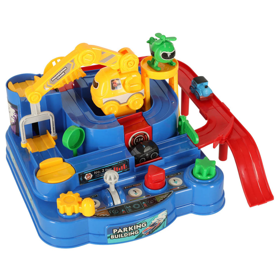 Ariko AutoStad Blauw - Auto Speelgoed met Accessoires - Helikopter - Politie -& 5 Jaar - Rescue City Speelgoed Auto - Mechanische Racebaan - Ambulance - Brandweer-XXL