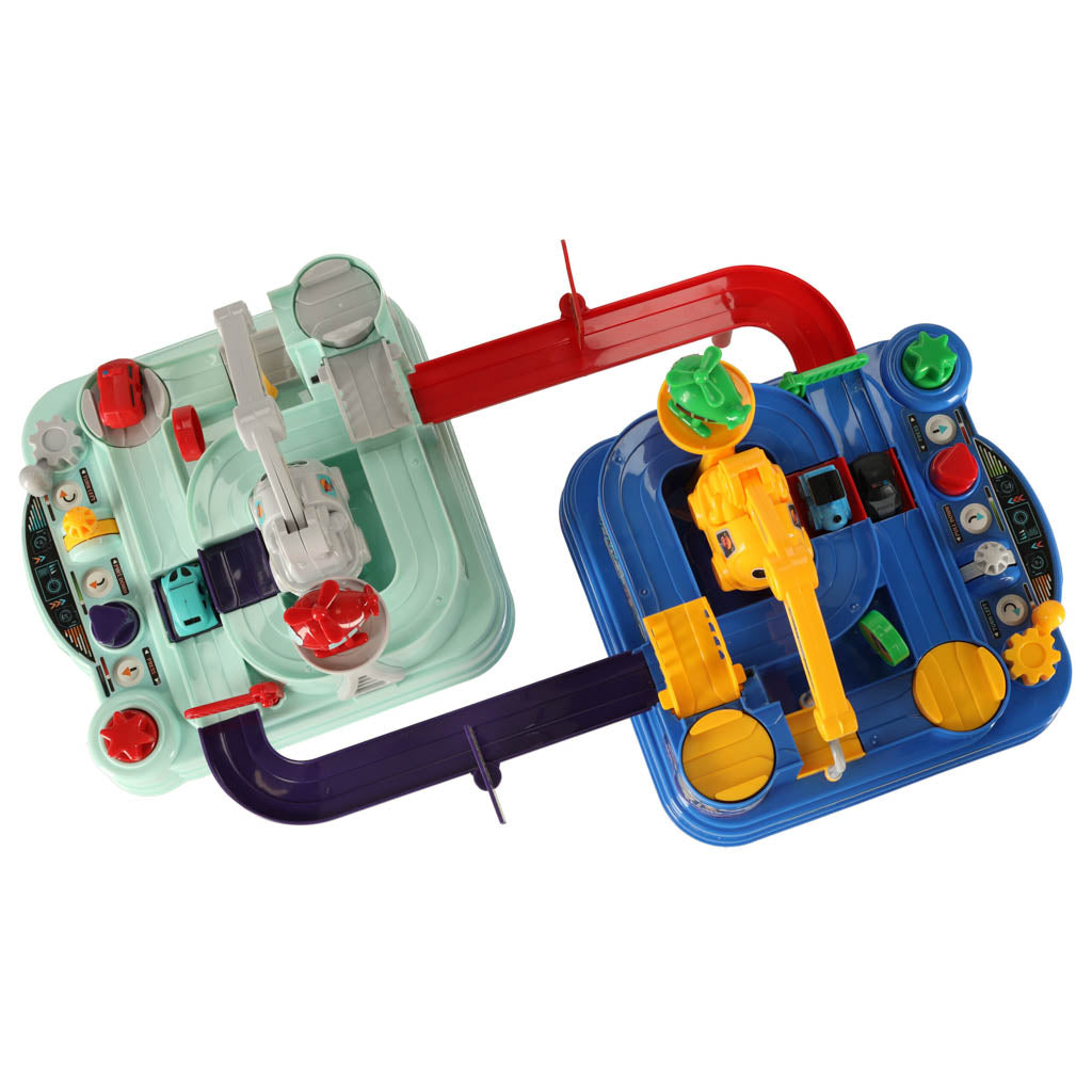 Ariko AutoStad Blauw - Auto Speelgoed met Accessoires - Helikopter - Politie -& 5 Jaar - Rescue City Speelgoed Auto - Mechanische Racebaan - Ambulance - Brandweer-XXL