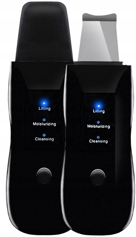 Ariko Ultrasoon Face Huidverjongingsapparaat – Blackhead remover - Skin scrubber - Zwart - Comedonenlepel - Mee Eter Verwijderaar - Gezichtsreiniger - Puisten - Verzacht rimpels - Anti Acne - Ultrasonic Spatel - Reiniging, Hydratatie & Versteviging