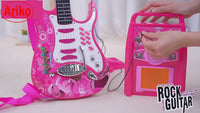 Ariko Elektrische gitaar speelgoed set met Microfoon en Amp versterker - Roze