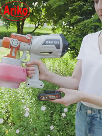 Ariko Draadloos Verfpistool - 24V 2000mAh Accu - 3 Nozzles - 600ml per Minuut - 1200ml Reservoir - Led Verlichting