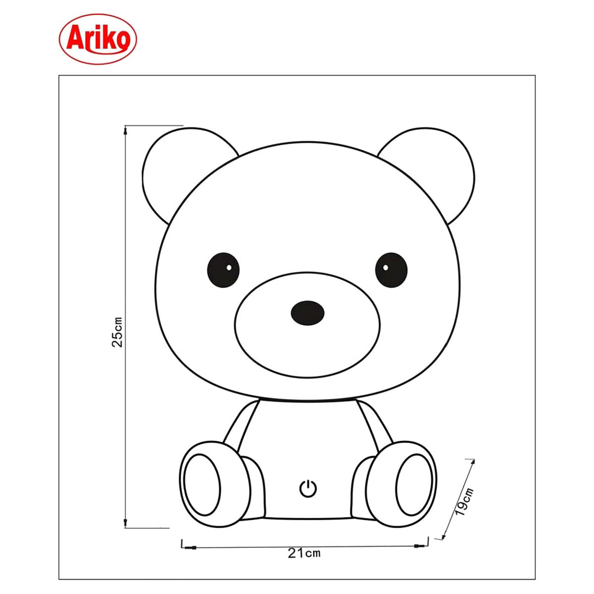 Ariko XL Bär Tischlampe Kinderzimmer Babyzimmer - Nachtlicht - LED dimmbar - 3 Stufen dimmbar - Weiß - Teddybär