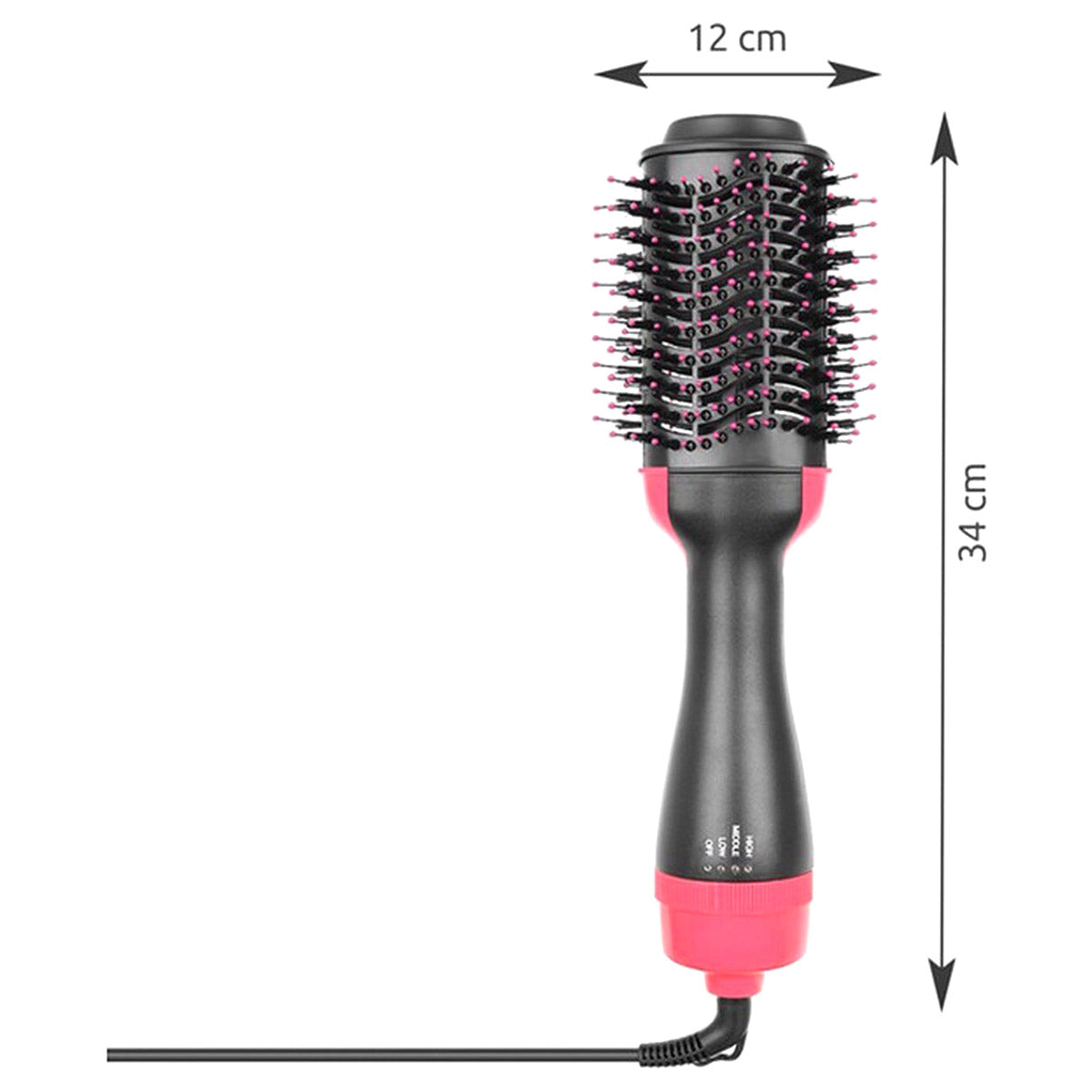 Borstel - Föhn - Föhnborstel - Krulborstel - Haarborstel - Haardroger - Stijlborstel - Magic Brush - Hetelucht Borstel - Haar Styling - Zwart/Roze - Ariko