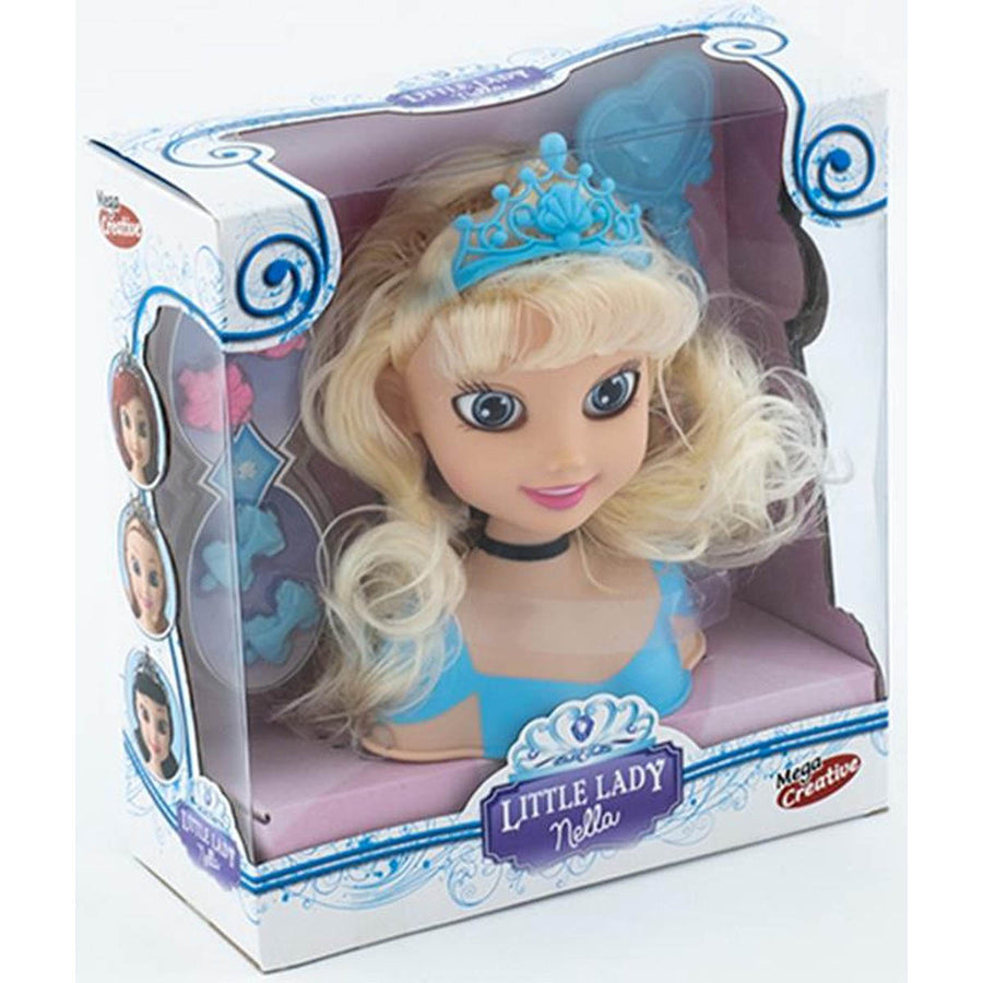 <tc>Ariko</tc> Tête à coiffer - Cheveux blonds - 11 parties - avec couronne et miroir