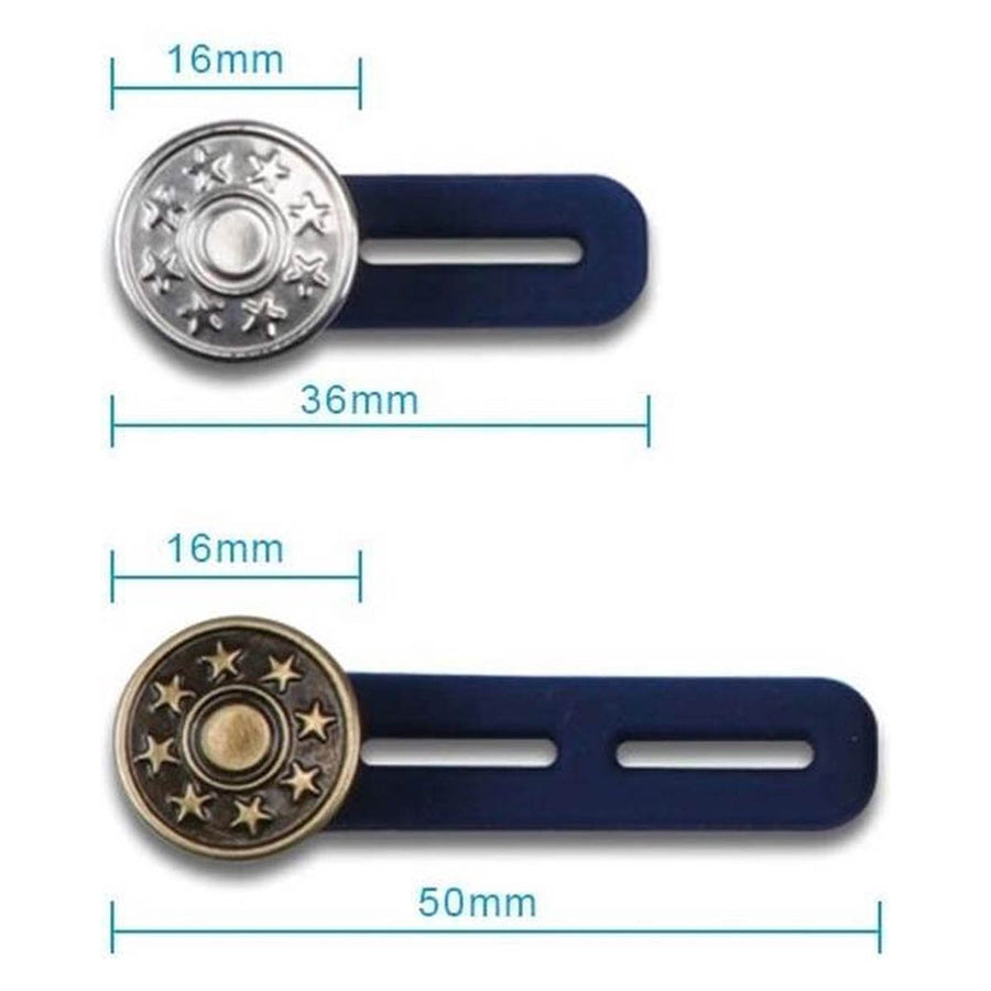 Spijkerbroek verlengknoop- 1 x 5 cm & 1 en 2 cm - knoopverlenger - verstelknoop - spijkerbroek te strak - Wonderknopen - Zwangerschap Broekverbreder - Knoopsgat verlengers - Ariko