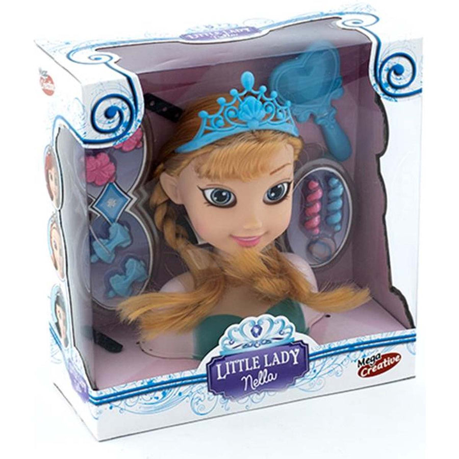 <tc>Ariko</tc> Frisierkopf - Orangefarbenes Haar - 11 Teile - mit Krone und Spiegel