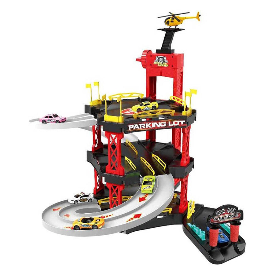 Speelgoedparkeerplaats - lift en helikopterbaan - 55 delig - Ariko