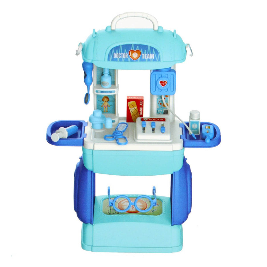 Ariko Speelgoed Koffer Dokter 23 delig - bloedrukmeter, scharen, medicijnen, onderzoekgereedschap en nog veel meer - handige meeneem koffer