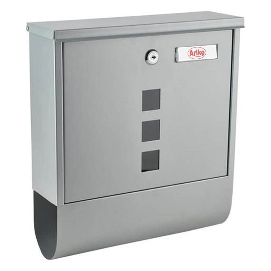 <tc>Ariko</tc> wall letterbox - stainless steel - with newspaper roll - gray - up to 8 newspapers