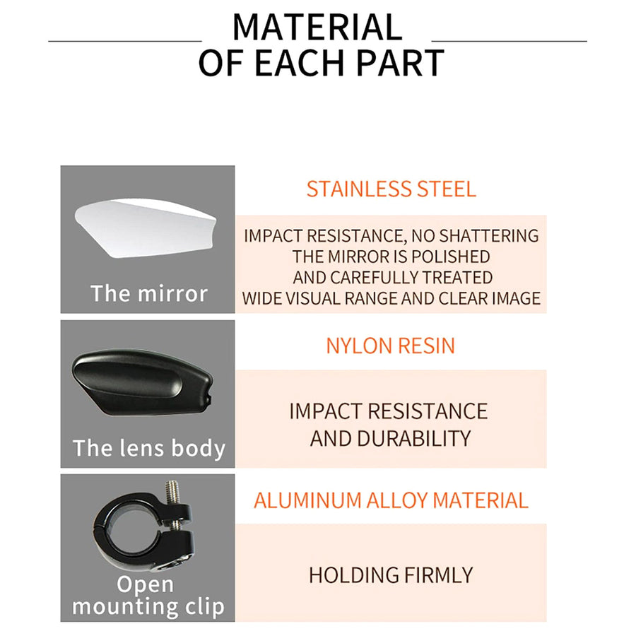 2 stuks - Fietsspiegel - E-bike - Verstelbaar Links en Recht - Ebike - Set van 2 - Zwart
