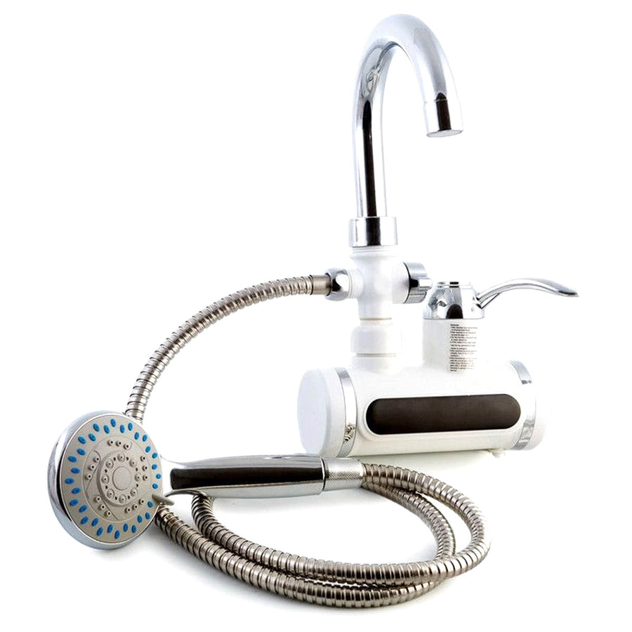Ariko Elektrisch Verwarmd Kraan en douche - Elektrisch Instant kraan tot 60 ?c - LCD Digitaal - Niet Kokend Water - 3000W - Inclusief Douchekop
