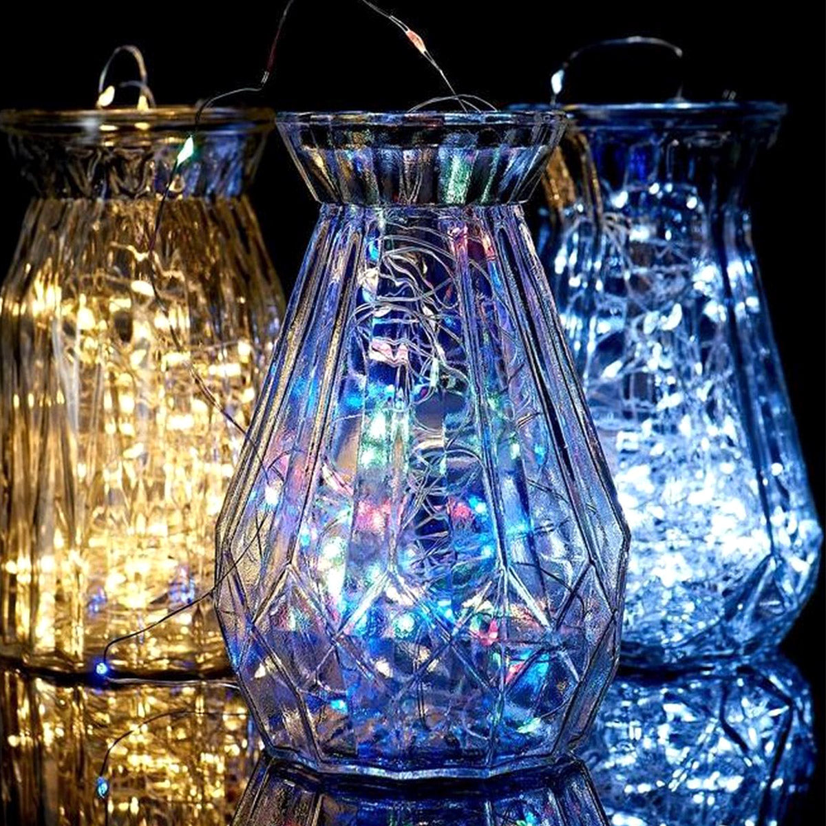 Ariko 50 led 5 meter Wit kleuren kerstverlichting op batterijen , inclusief 3 stuks Philips batterijen