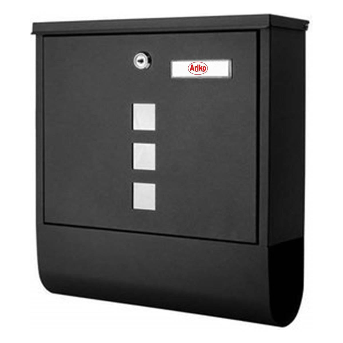 Ariko Wand Brievenbus - RVS - Antraciet zwart - met Krantenrol - mat zwart - tot 8 kranten