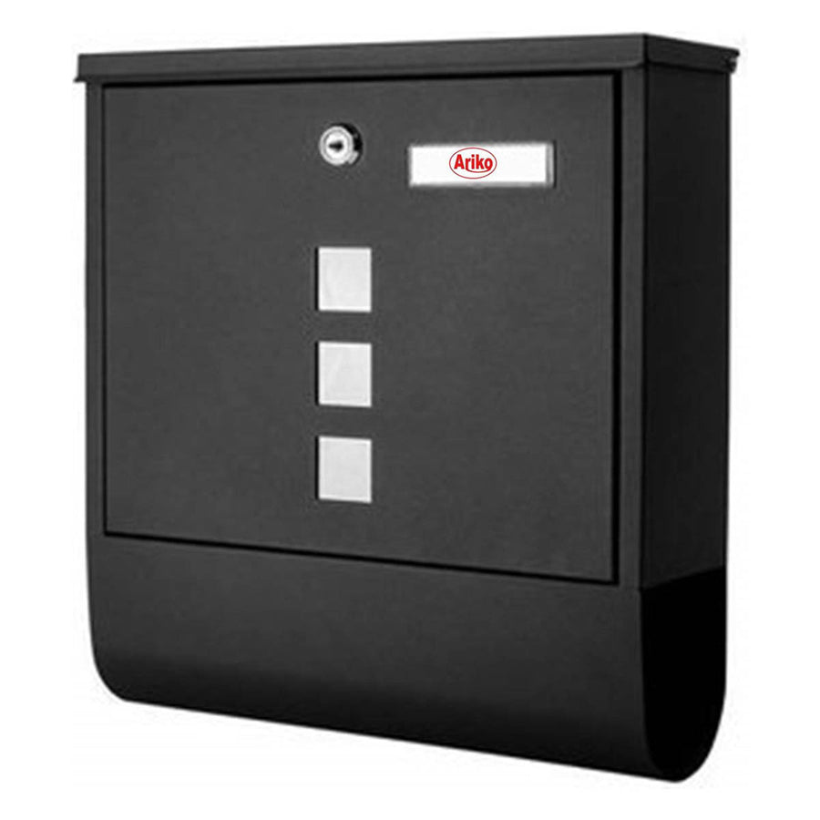 <tc>Ariko</tc> wall letterbox - stainless steel - anthracite black - with newspaper roll - matte black - up to 8 newspapers