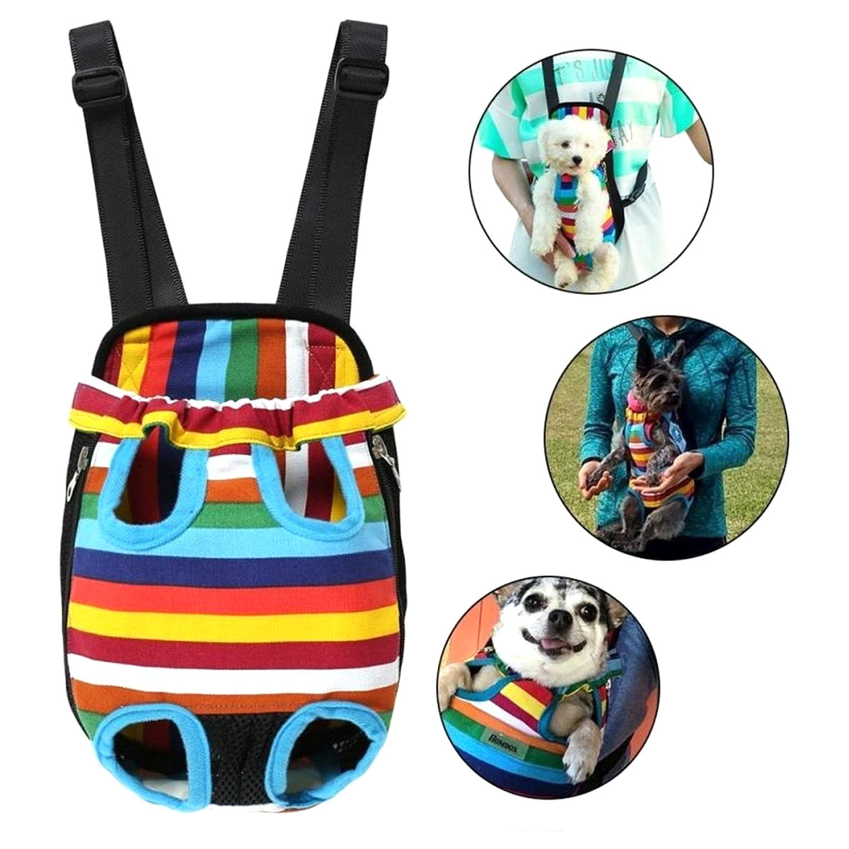 <tc>Ariko</tc> Hundetragetasche - Rucksack - Tragetasche - Hunderucksack - Hundetragetasche - auch für Ihre Katze - Regenbogen