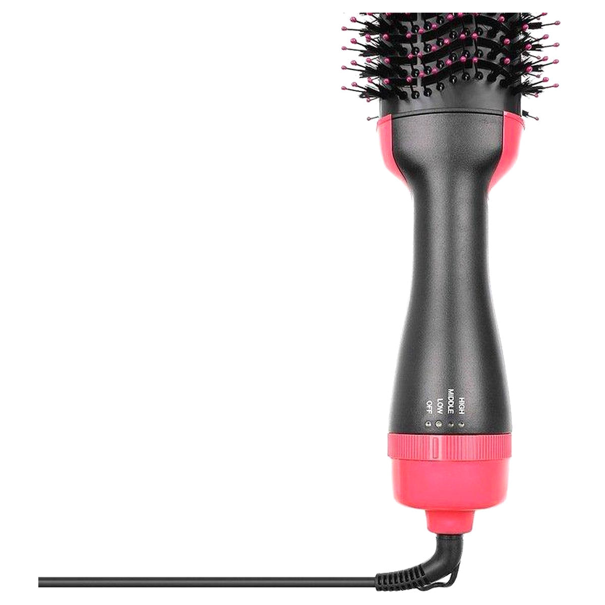 Borstel - Föhn - Föhnborstel - Krulborstel - Haarborstel - Haardroger - Stijlborstel - Magic Brush - Hetelucht Borstel - Haar Styling - Zwart/Roze - Ariko