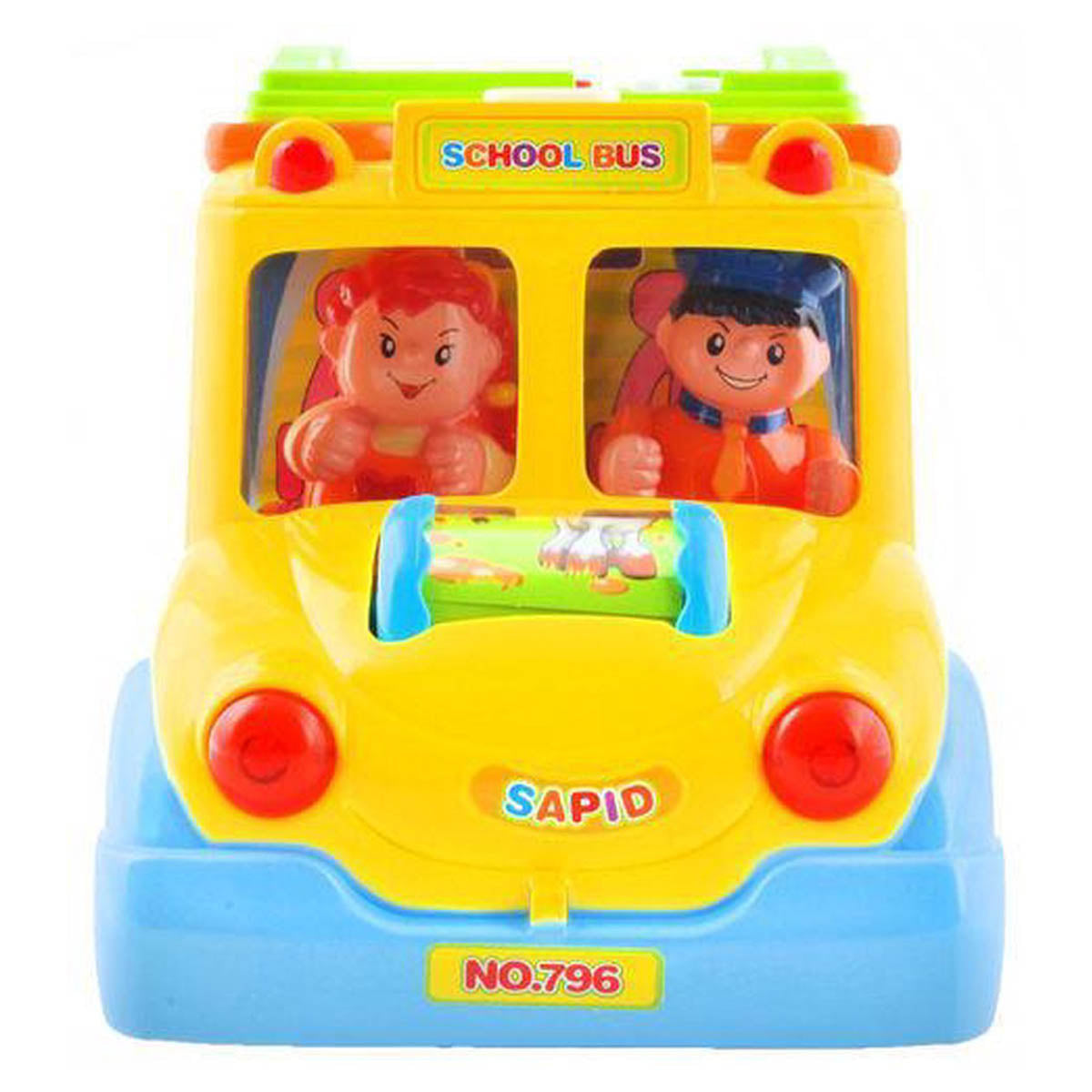 Schoolbus met Boek Speelgoedvoertuig - Geluid Automatisch Rijden - Leerzaam Met licht en Geluid - Ariko